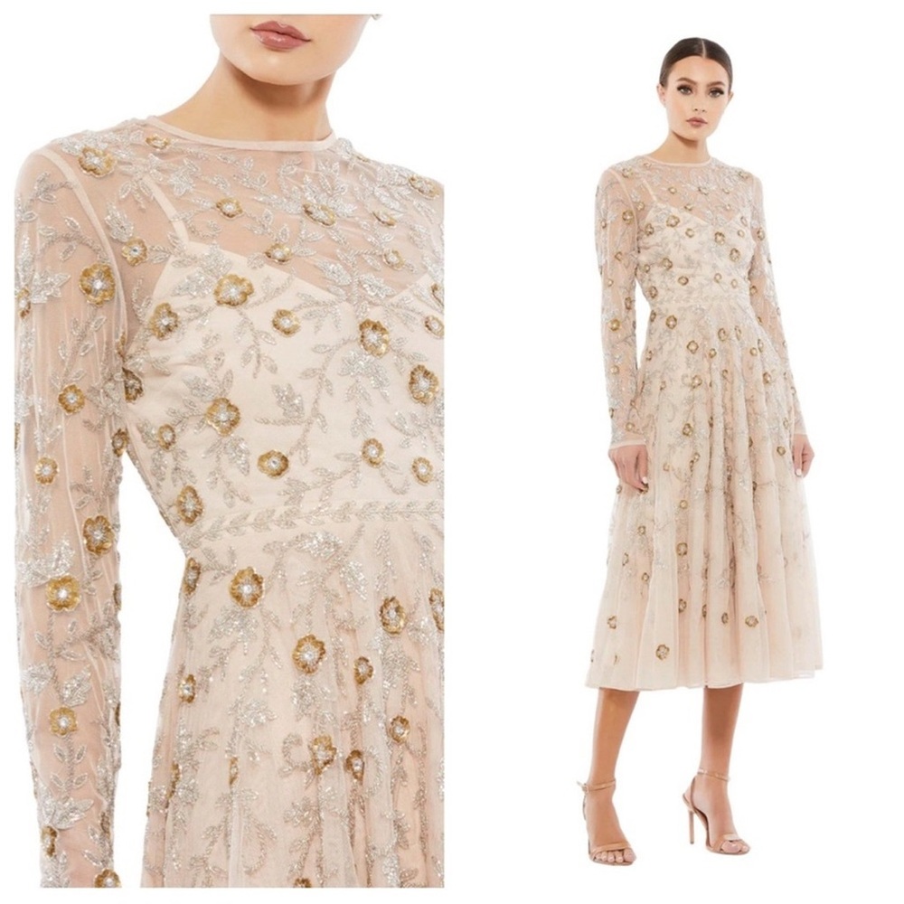 Embellished Cream Dress